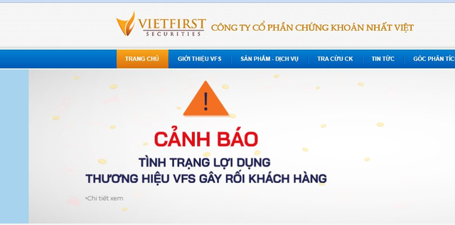 Chứng khoán Nhất Việt (VFS) lên tiếng cảnh báo về việc mạo danh công ty lừa đảo nhà đầu tư - Ảnh 1.