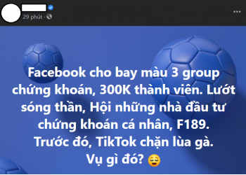 ViMoney - Hàng loạt nhóm chứng khoán bất ngờ bị Facebook "xóa sổ"
