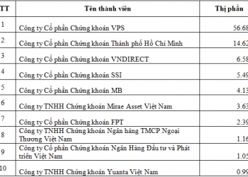 Thị phần môi giới chứng khoán phái sinh của HNX trong Quý III/2021