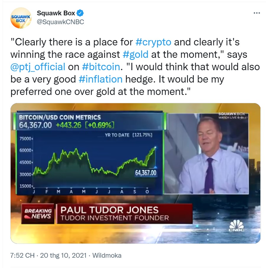 Tại sao Paul Tudor Jones thích Bitcoin hơn vàng để tránh lạm phát?