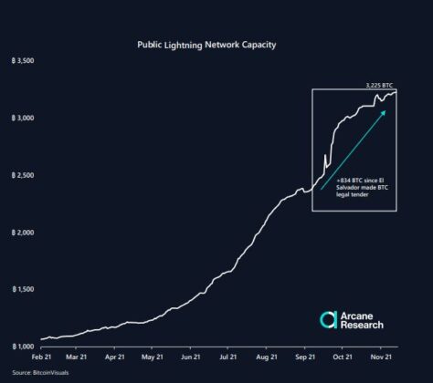 ViMoney - Biểu đồ tăng trưởng dung lượng Lightning Network