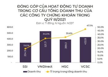 Danh mục tự doanh của các công ty chứng khoán Quý III/2021