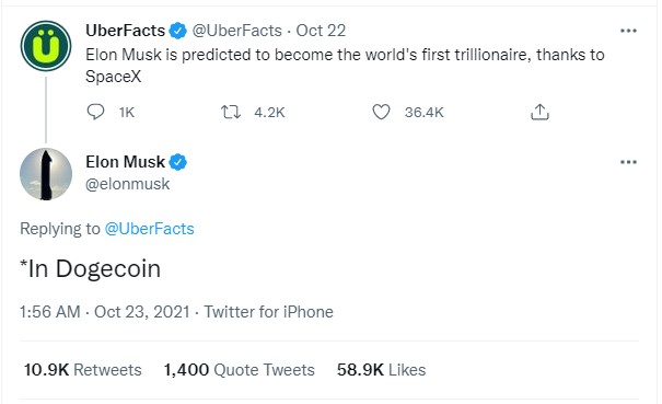 ViMoney - Elon Musk cho biết anh ấy sẽ trở thành nghìn tỷ phú đầu tiên với Dogecoin