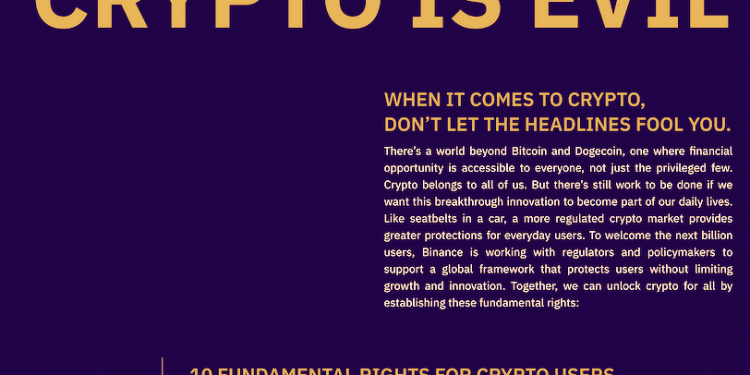 Sàn giao dịch Binance xuất bản "Bản tuyên ngôn nhân quyền" cho những người dùng tiền điện tử