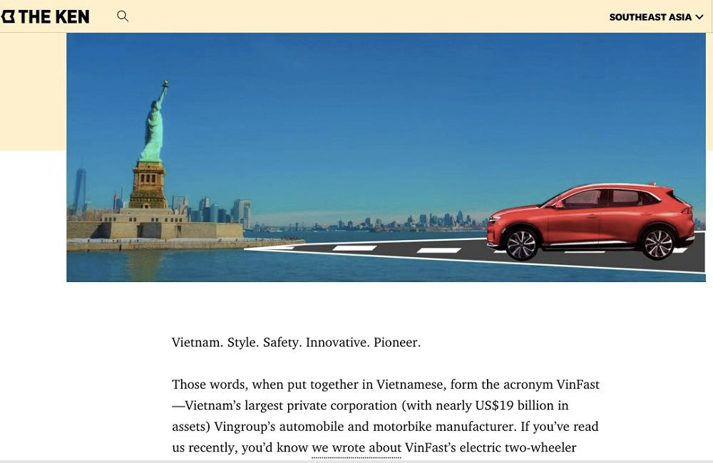 ViMoney - Triển lãm ô tô Los Angeles 2021: VinFast ra mắt từ trụ sở Tesla  - The Ken nói về xe Vinfast