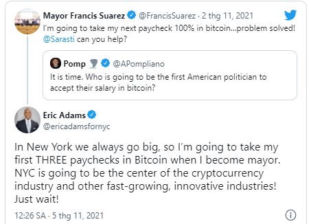 Thị trưởng New York tuyên bố nhận lương bằng Bitcoin  