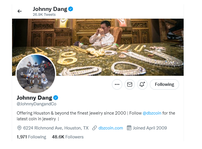 Diamond Boyz Coin DBZ – token do Johnny Dang sáng lập dính vào bê bối lừa đảo.  
