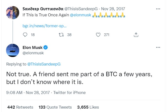 ViMoney: ViMoney: Elon Musk kiên quyết phủ nhận mình là Satoshi - 2017