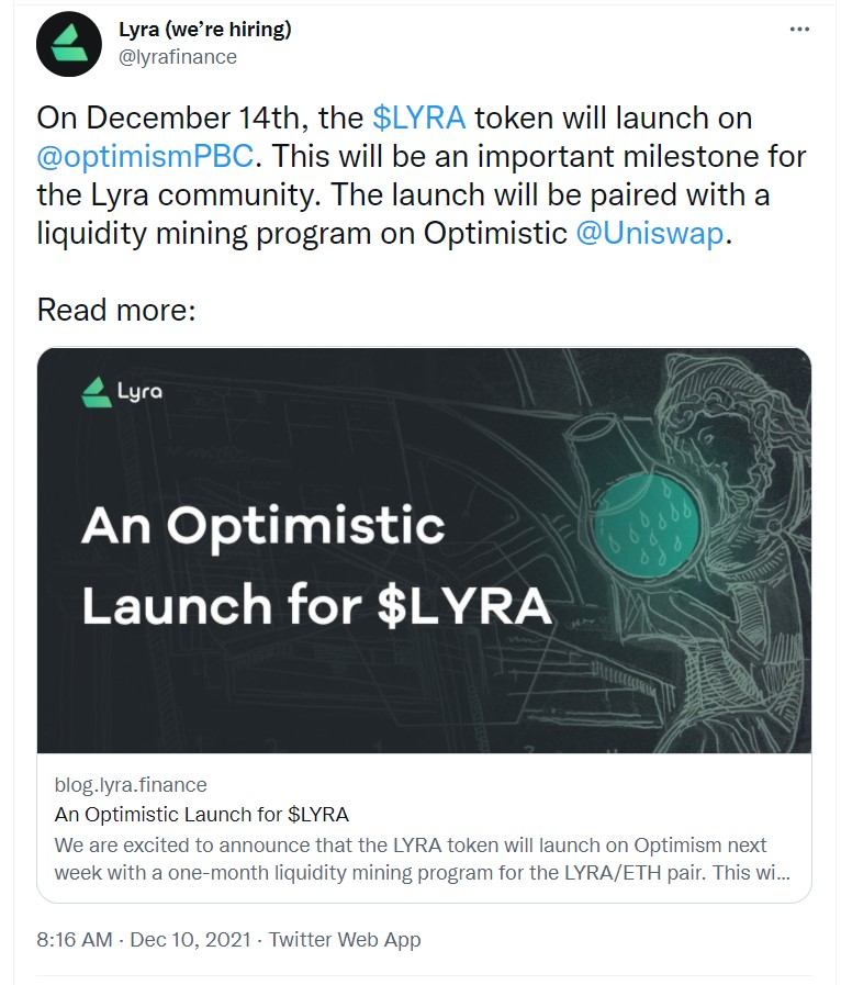 ViMoney: Điểm tin Crypto cuối tuần 11/12 - Lyra ra mắt Opimism vào 14/12