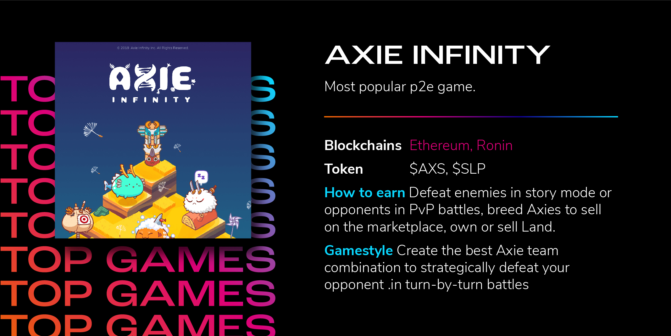 ViMoney; Các game P2E hàng đầu năm 2021 - 1. Axie Infinity AXS