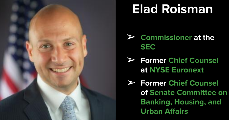 ViMoney: Ủy viên SEC về tiền điện tử Elad Roisman từ chức từ tháng 01/2022
