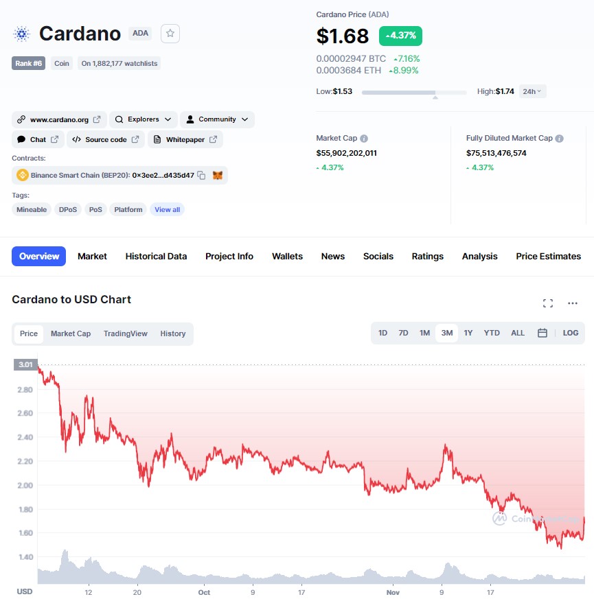 ViMoney: Giá Cardano có đang trỗi dậy từ bóng tối hay không?