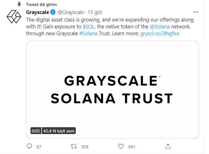 Grayscale thành lập nên quỹ Grayscale Solana Trust