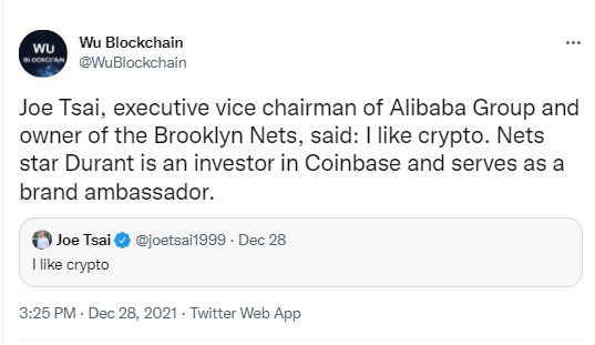 ViMoney: "Tôi thích tiền điện tử" - Phó chủ tịch điều hành của Alibaba Joe Tsai nói