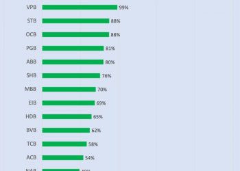 ViMoney: Cổ phiếu ngân hàng nào tăng trưởng mạnh nhất trong năm 2021?