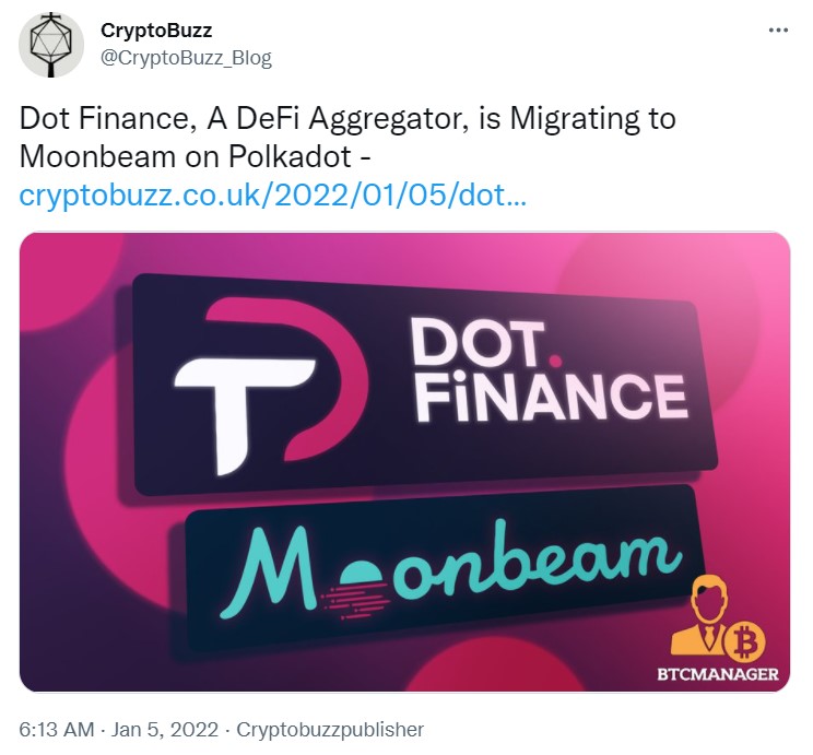 ViMoney: Điểm tin Crypto ngày 06/01: DotFinance chuyển sang Moonbeam trên Polkadot