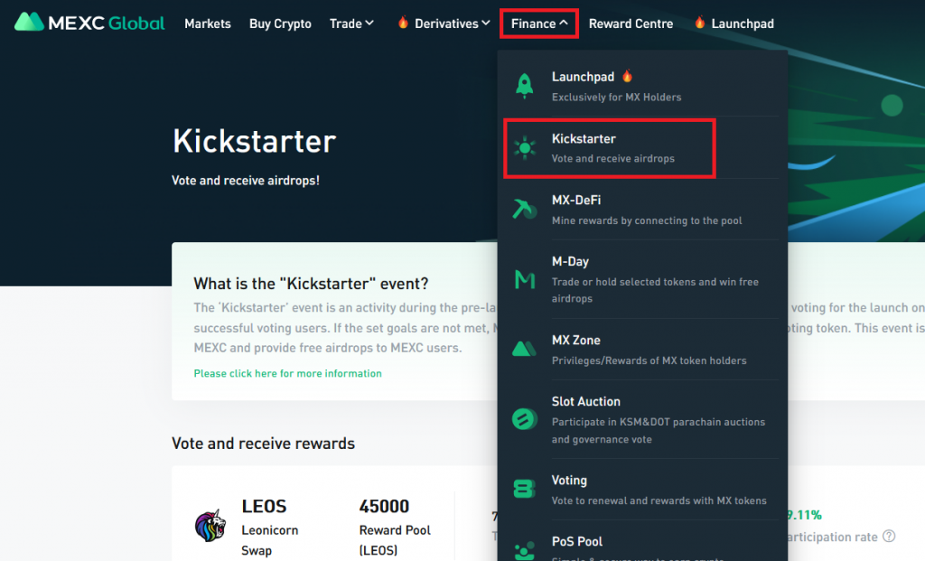 Nhận 300.000.000.000 WEB3 trong sự kiện airdrop của Kickstarter trên MEXC