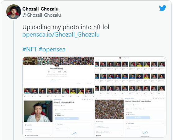 Chàng trai Indonesia 22 tuổi kiếm 1 triệu USD từ việc bán NFT ảnh selfie trên OpenSea