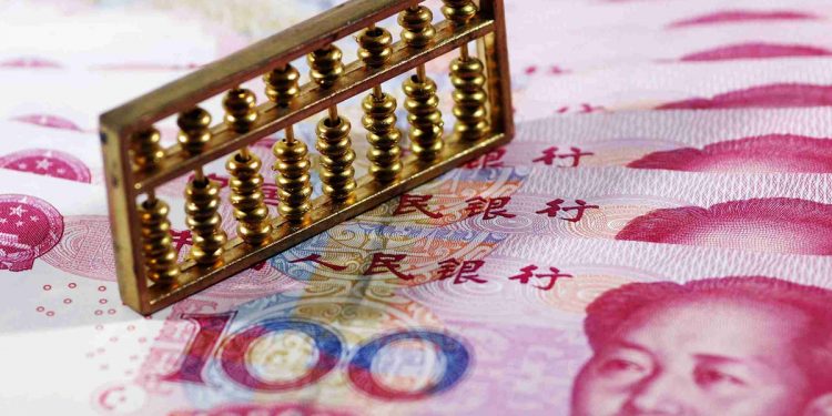 Tờ tiền trị giá 100 NDT của Trung Quốc.