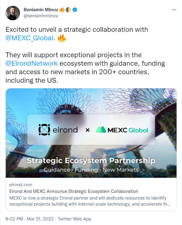ViMoney: Elrond công bố quan hệ đối tác để tiếp cận thị trường ở hơn 200 quốc gia