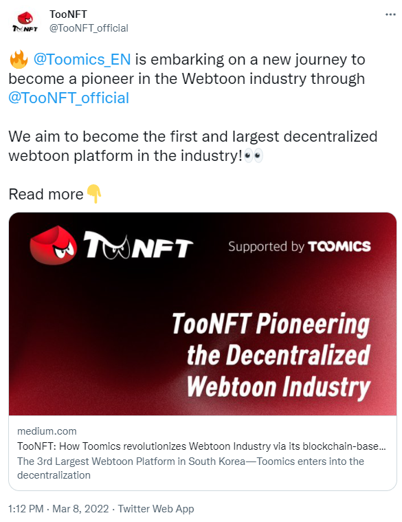 ViMoney: TooNFT đưa webtoon, manga lên blockchain h2