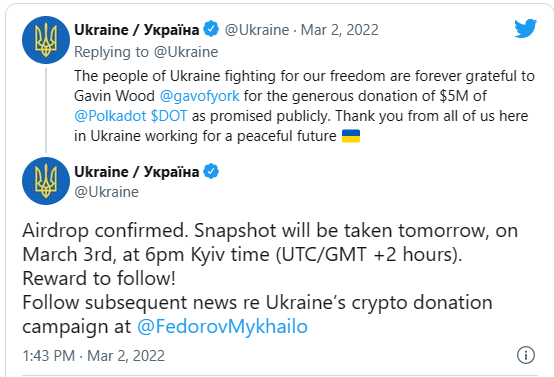 Cộng đồng Dogecoin quyên góp tiền điện tử tương đương 53K USD cho Ukraine