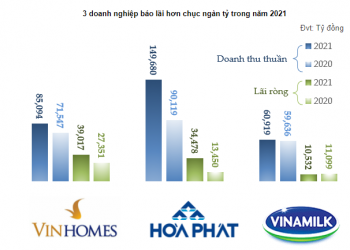 ViMoney: Bức tranh lợi nhuận doanh nghiệp niêm yết trong năm 2021