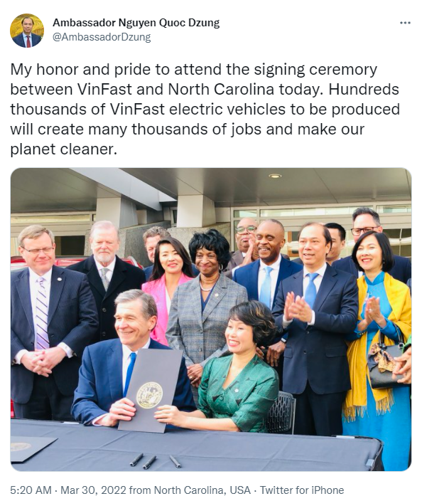 ViMoney: Tổng thống Mỹ chúc mừng VinFast xây nhà máy sản xuất xe điện trị giá 4 tỷ USD h3