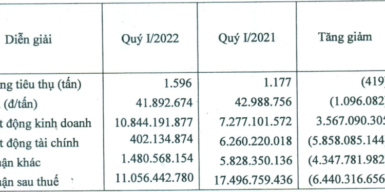 Cao su Bà Rịa (BRR) báo lãi quý 1 giảm 37% so với cùng kỳ bất chấp sản lượng tiêu thụ tăng 36% - Ảnh 1.
