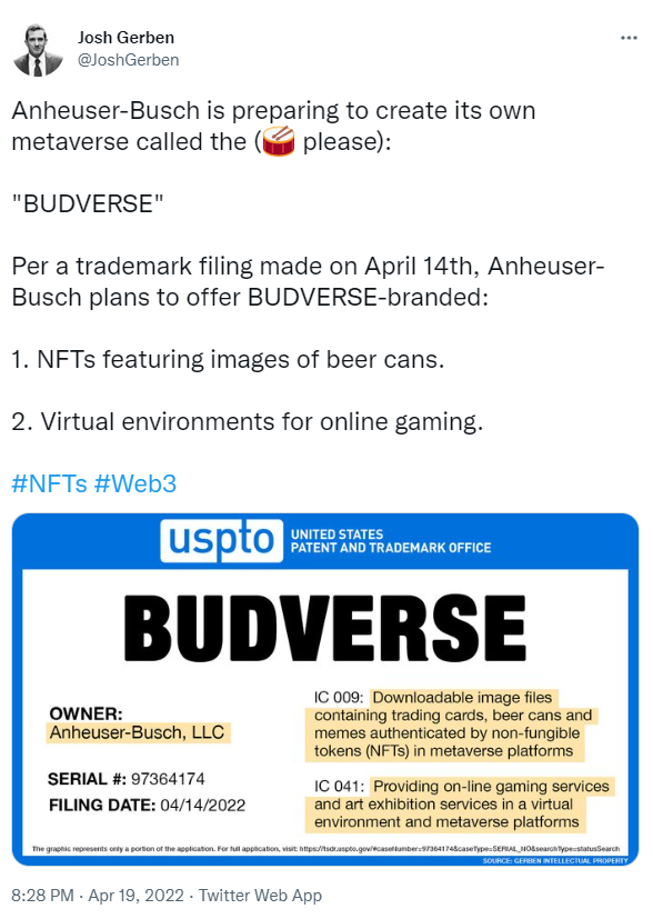 ViMoney: Gã khổng lồ bia Budweiser Anheuser-Busch tham gia Metaverse h2