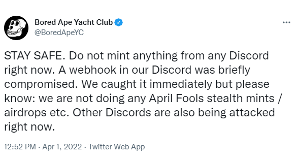 ViMoney: Tài khoản Discord của Bored Ape Yatch Club NFT bị hack h2