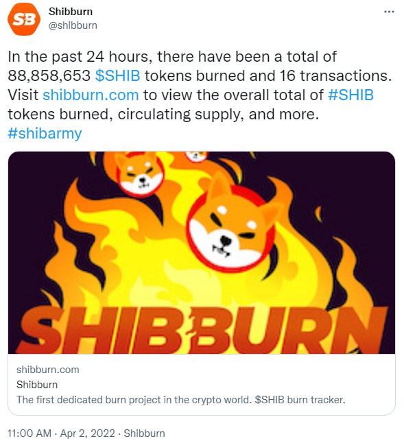 ViMoney: 95 triệu Shiba Inu bị đốt trong24 giờ, công ty đốt SHIB hàng đầu đang từ bỏ chiến dịch h2