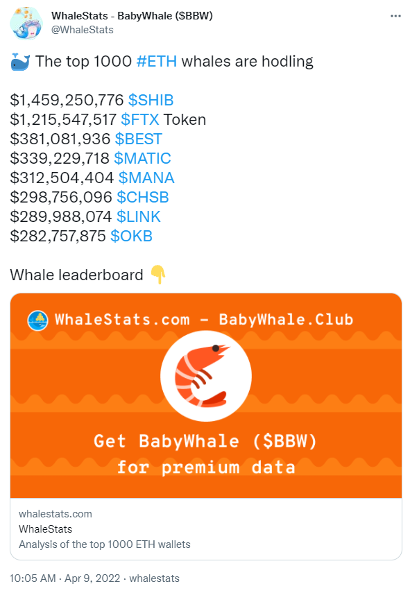ViMoney: Shiba Inu được cá voi ETH hàng đầu ưa thích số 1, với trị giá nắm giữ 1,45 tỷ đô la  h1