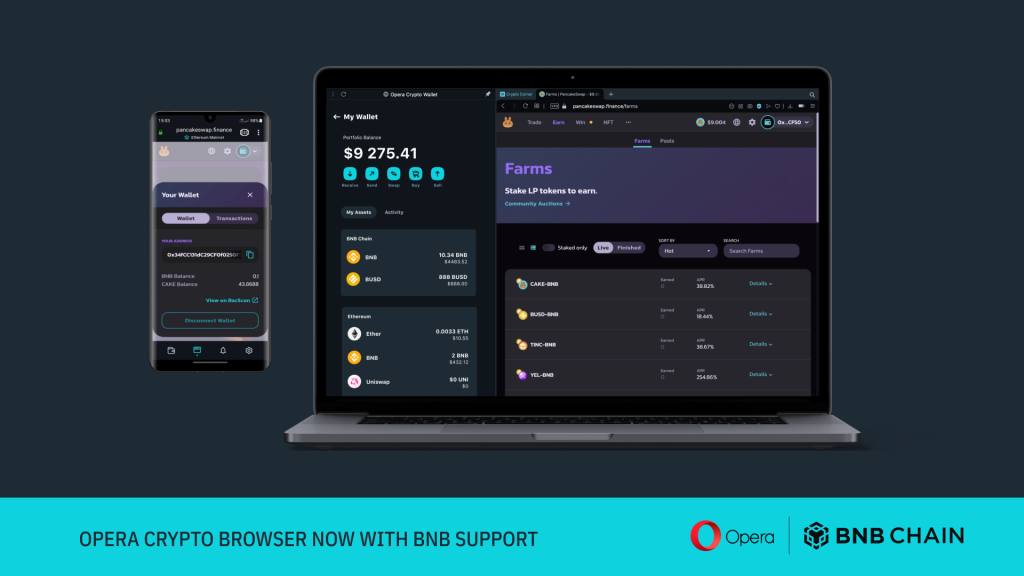 Opera cho phép truy cập vào hệ sinh thái DApp dựa trên BNB Chain
