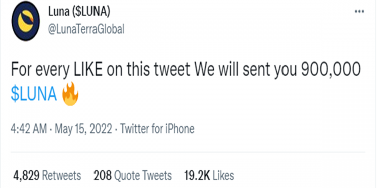 Terra hào phóng tặng 900.000 LUNA?