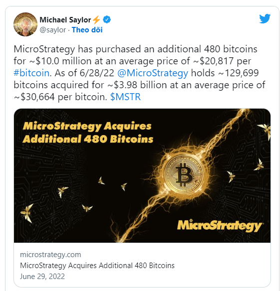 MicroStrategy bắt đáy Bitcoin