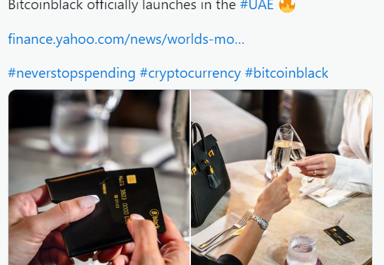 Visa trình làng thẻ Bitcoinblack ở UAE