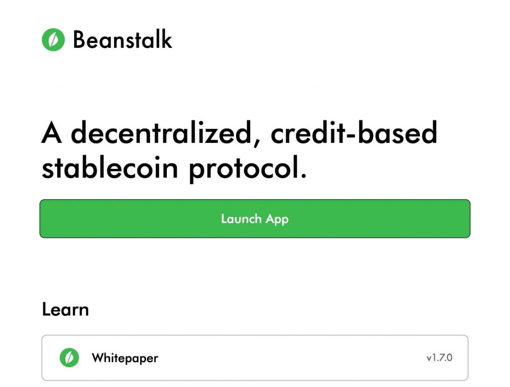 Beanstalk tái khởi động dự án stablecoin