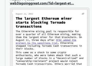 Ethermine chặn giao dịch Tornado Cash