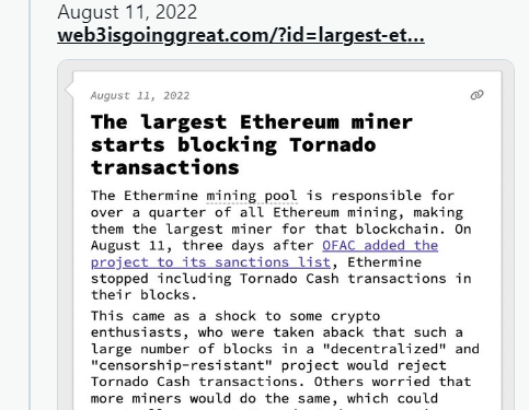 Ethermine chặn giao dịch Tornado Cash