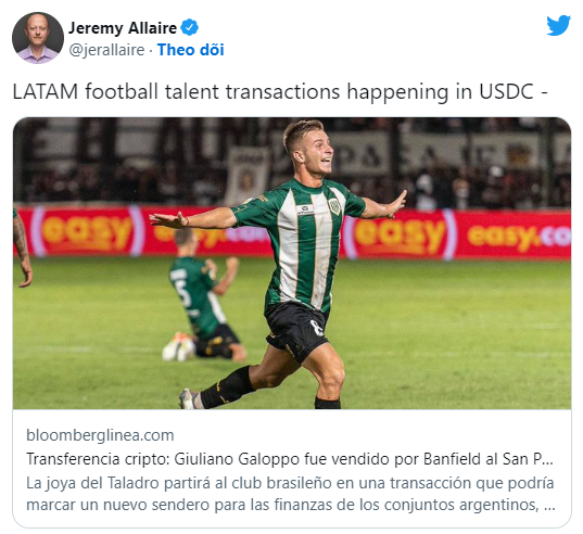 vimoney: São Paulo FC vừa mua một cầu thủ bóng đá bằng tiền mã hóa