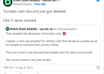 Kênh Discord và diễn đàn quản trị của Tornado Cash biến mất