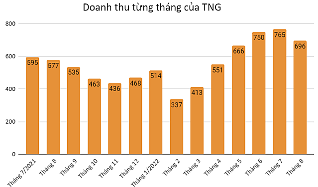Doanh thu tháng 8 của Dệt May TNG đạt gần 700 tỷ đồng - Ảnh 1.