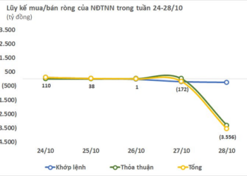 Khối ngoại bán ròng đột biến gần 3.600 tỷ đồng trong tuần cuối tháng 10, tâm điểm thỏa thuận cổ phiếu ngân hàng EIB - Ảnh 1.