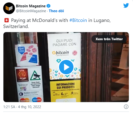 McDonald’s chấp nhận thanh toán Bitcoin và Tether