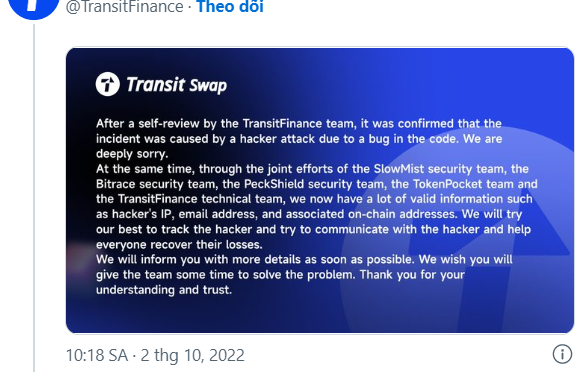 Transit Swap bị hacker tấn công, lấy 21 triệu USD