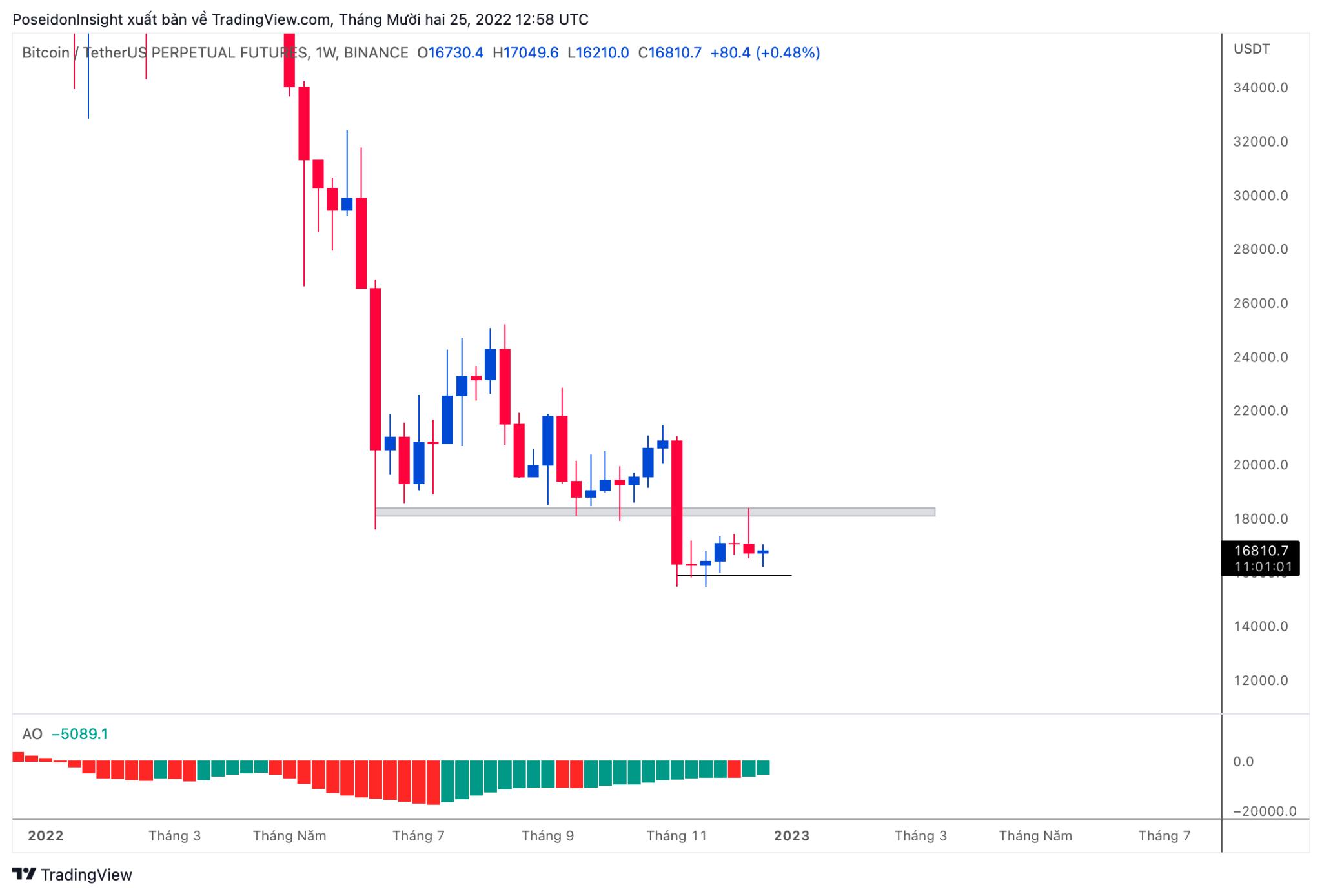 ViMoney: Kế hoạch Trading tuần 26/12/2022 - 01/01/2023: Bitcoin