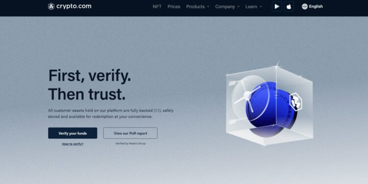 Crypto.com công bố bằng chứng thẩm định tài sản dự trữ