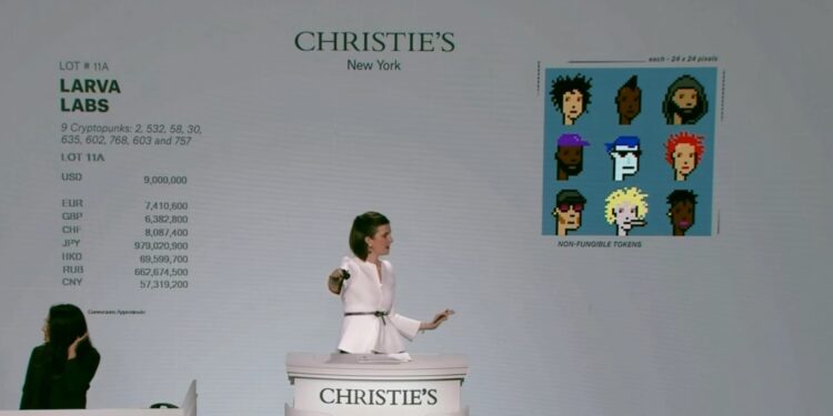 Doanh số đấu giá NFT của Christie's giảm 96% so với năm ngoái