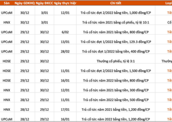 Lịch chốt quyền cổ tức, thưởng cổ phiếu tuần 26/12 - 30/12 - Ảnh 1.